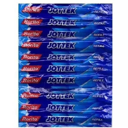 Rorito Jottek Refill Blue Ink Color Plastic For School, Office And Multipurpose Use (Pack of 10)