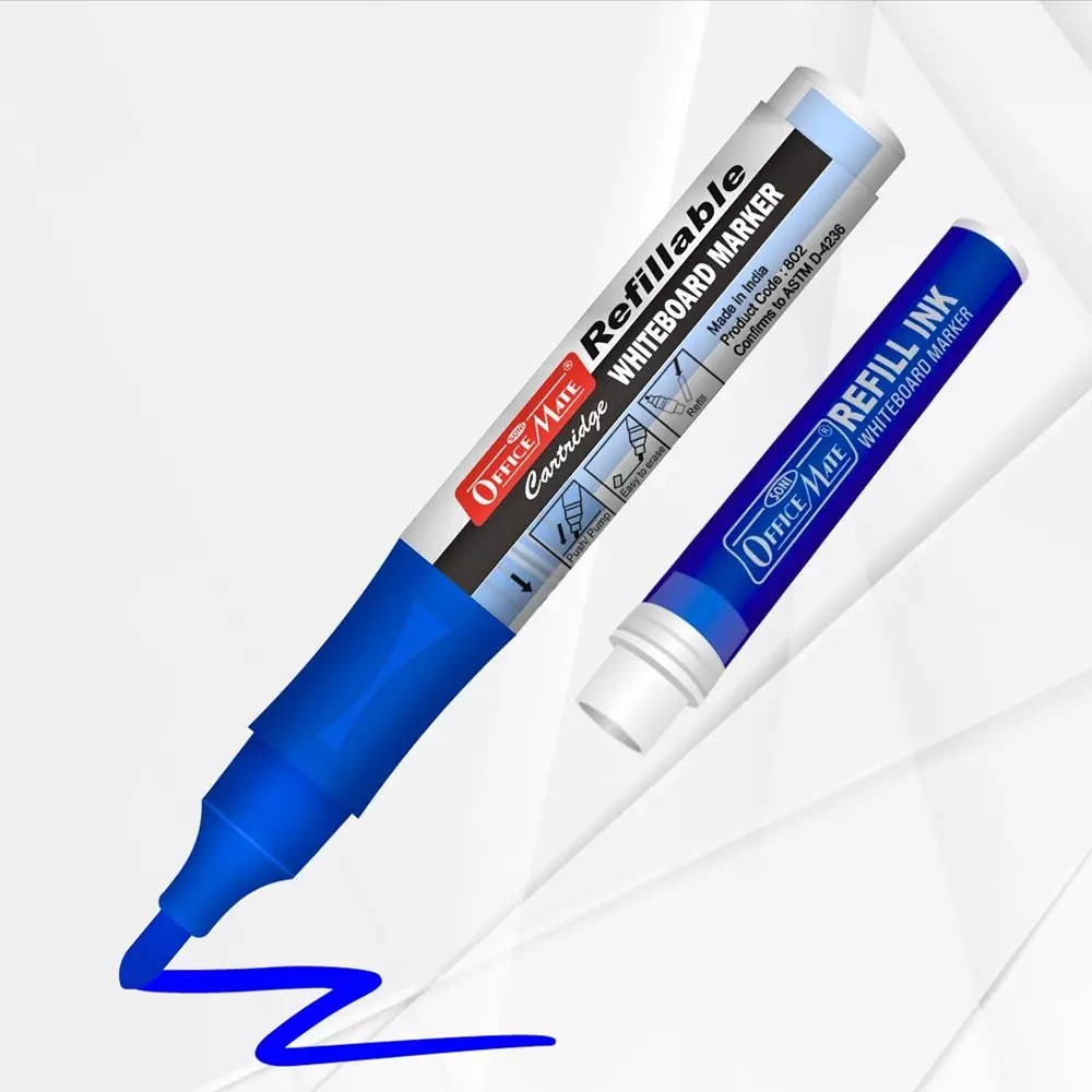 Soni Office Mate 3 ml Refillable Cartridge Multicolor Ecofriendly Long Lasting Ink for Whiteboard Markers (Pack of 24)