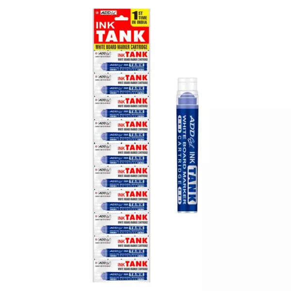 Add Gel Ink Tank White Board Marker Cartridge System Blue Body Color Blue Ink Color