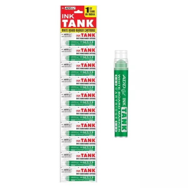 Add Gel Ink Tank White Board Marker Cartridge System Green Body Color Green Ink Color