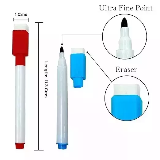 Generic Whiteboard Black Ink Marker with Eraser Cap (Pack of 100)