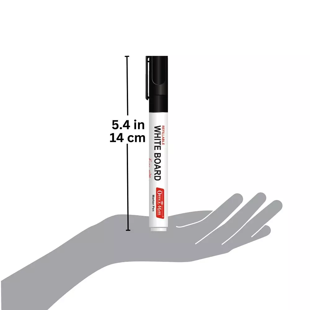 Soni Office Mate 4 Pcs Refillable Whiteboard Marker 4.43 mm Bullet Tip Multicolor for Schools & Offices in Blister Pack