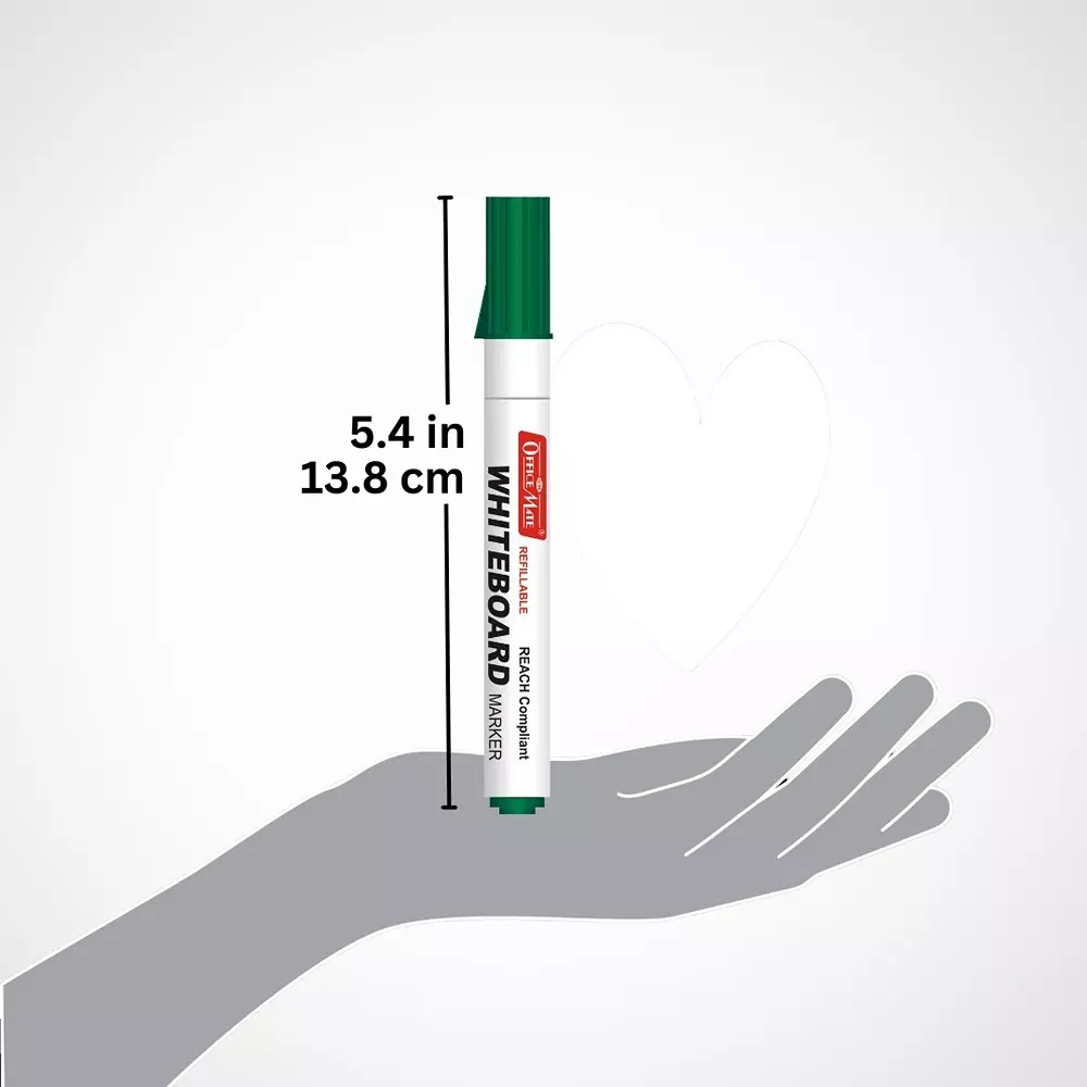 Soni Office Mate Regular Whiteboard Marker Anti Roll Cap Type Quick Dry, Easy Wipe 4.43 mm Bullet Tip Ideal For Home, School & Office Use, Multicolor (Pack of 10)
