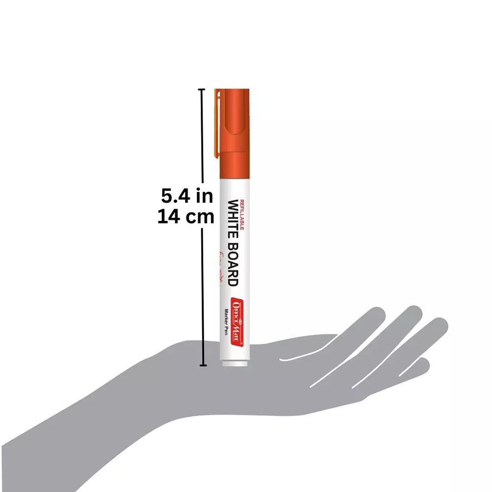 Soni Office Mate Refillable Whiteboard Marker 4.43 mm Bullet Tip Multicolor for Schools & Offices (Pack of 8)
