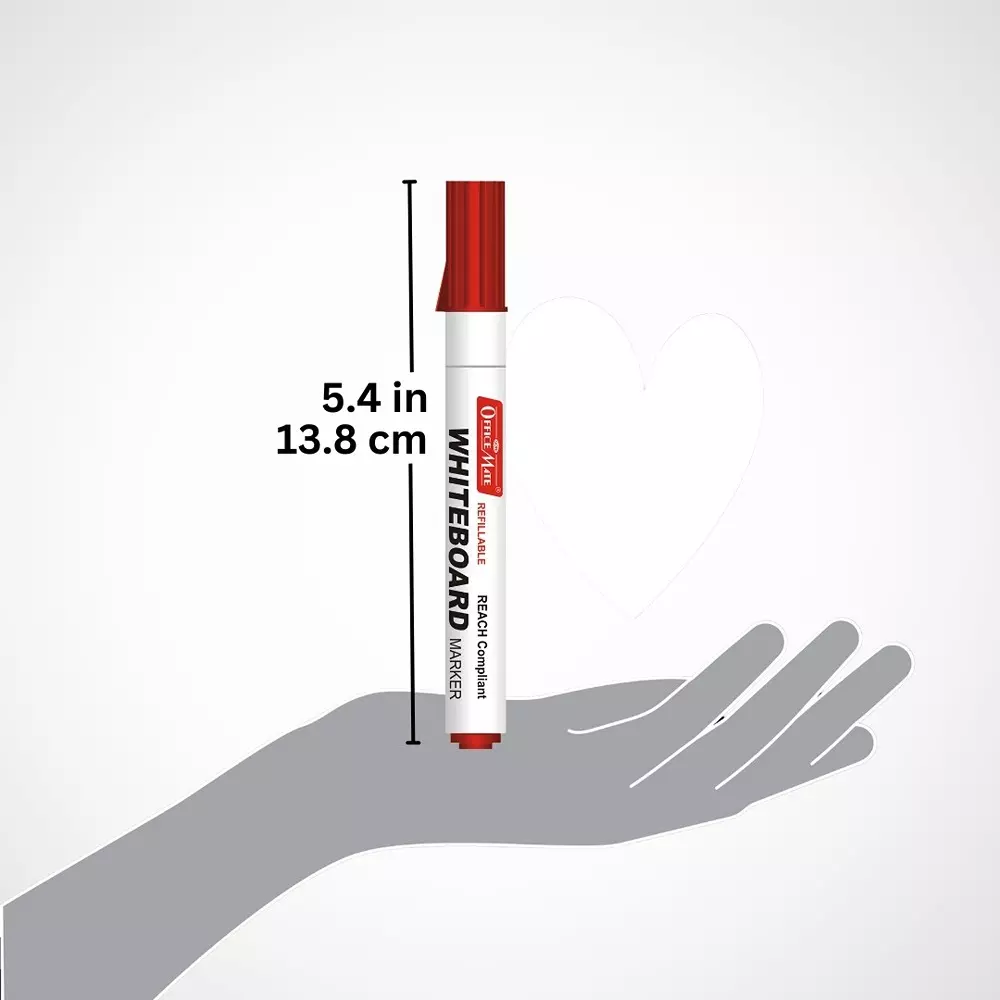 Soni Office Mate Regular Whiteboard Marker Anti Roll Cap Type Quick Dry, Easy Wipe 4.43 mm Bullet Tip Ideal For Home, School & Office Use, Multicolor (Pack of 4)