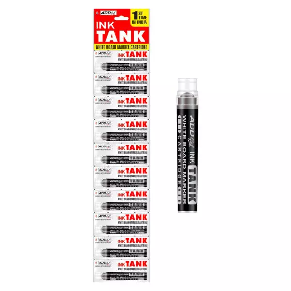 Add Gel Ink Tank White Board Marker Cartridge System Black Body Color Black Ink Color