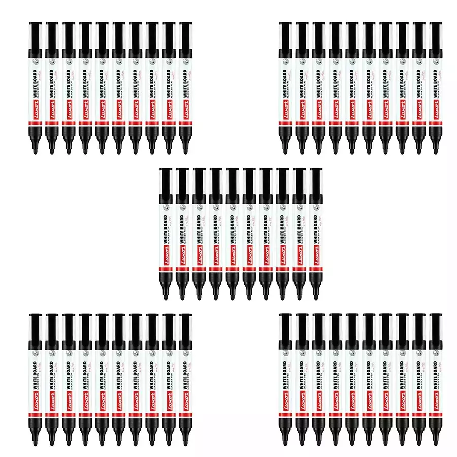 Luxor 1223 Whiteboard Marker Pens Black (Pack of 50)