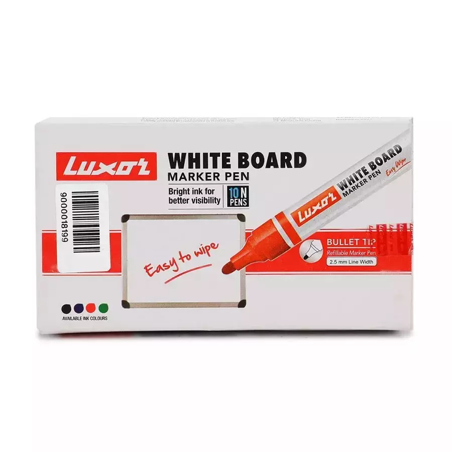Luxor 1223 Whiteboard Marker Pens Black (Pack of 50)