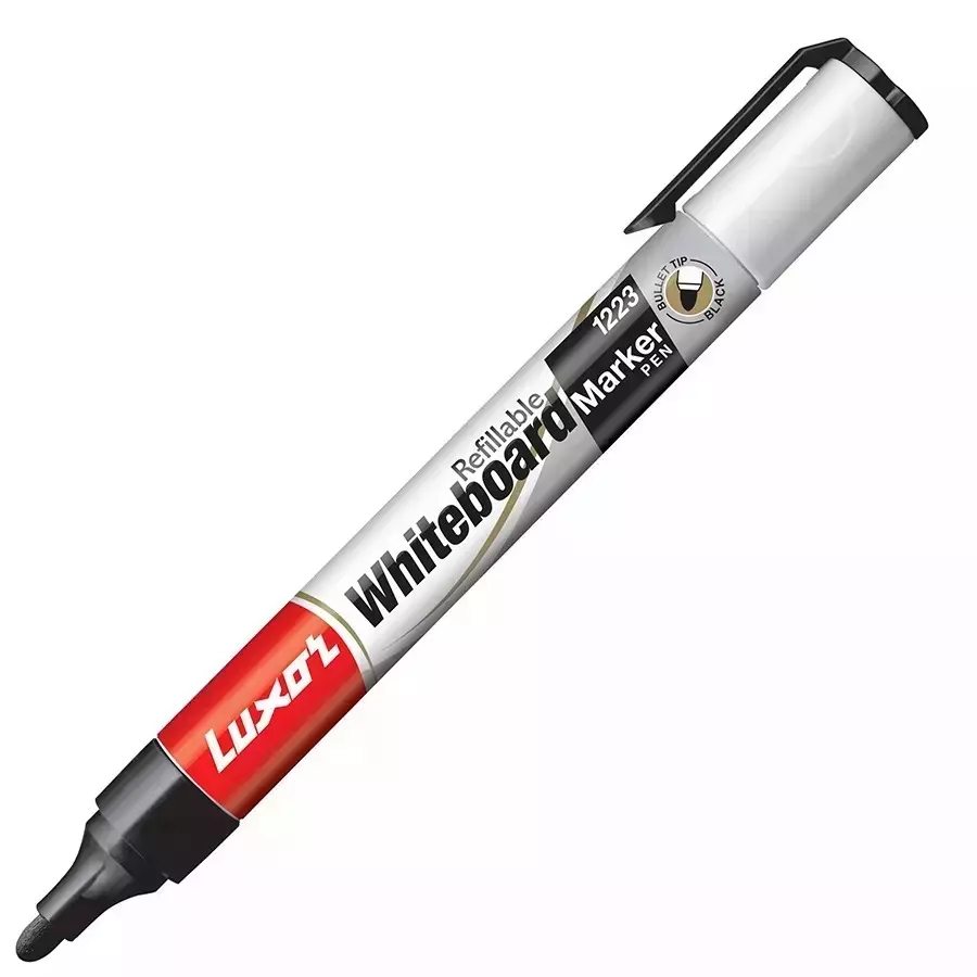 Luxor 1223 Whiteboard Marker Pens Black (Pack of 50)