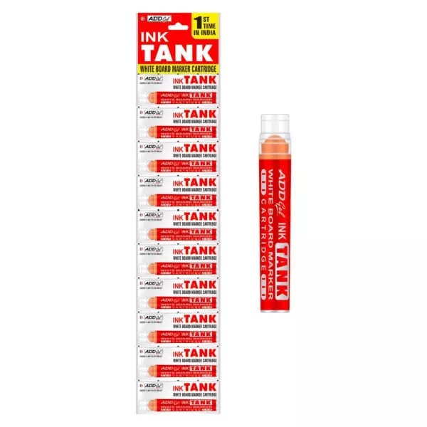 Add Gel Ink Tank White Board Marker Cartridge System Red Body Color Red Ink Color