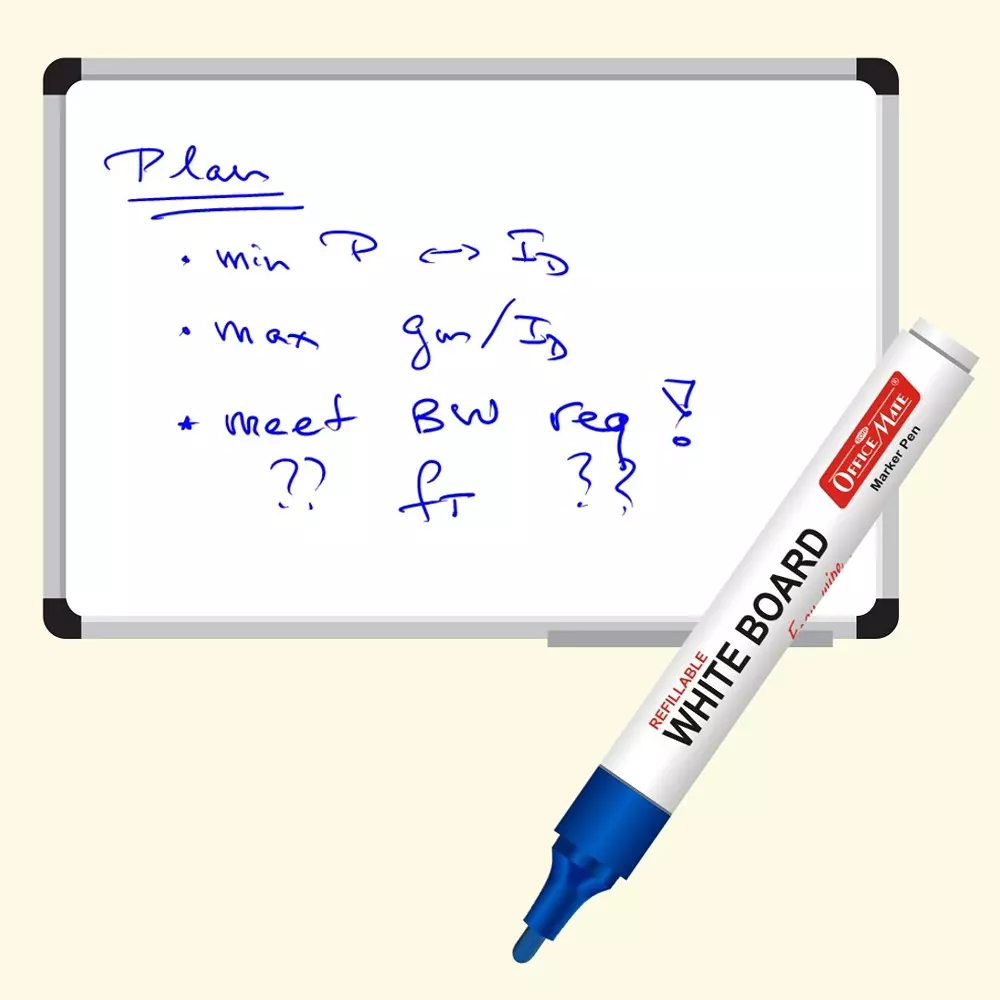 Soni Office Mate Refillable Whiteboard Marker 4.43 mm Bullet Tip Blue Color for Schools & Offices (Pack of 10)