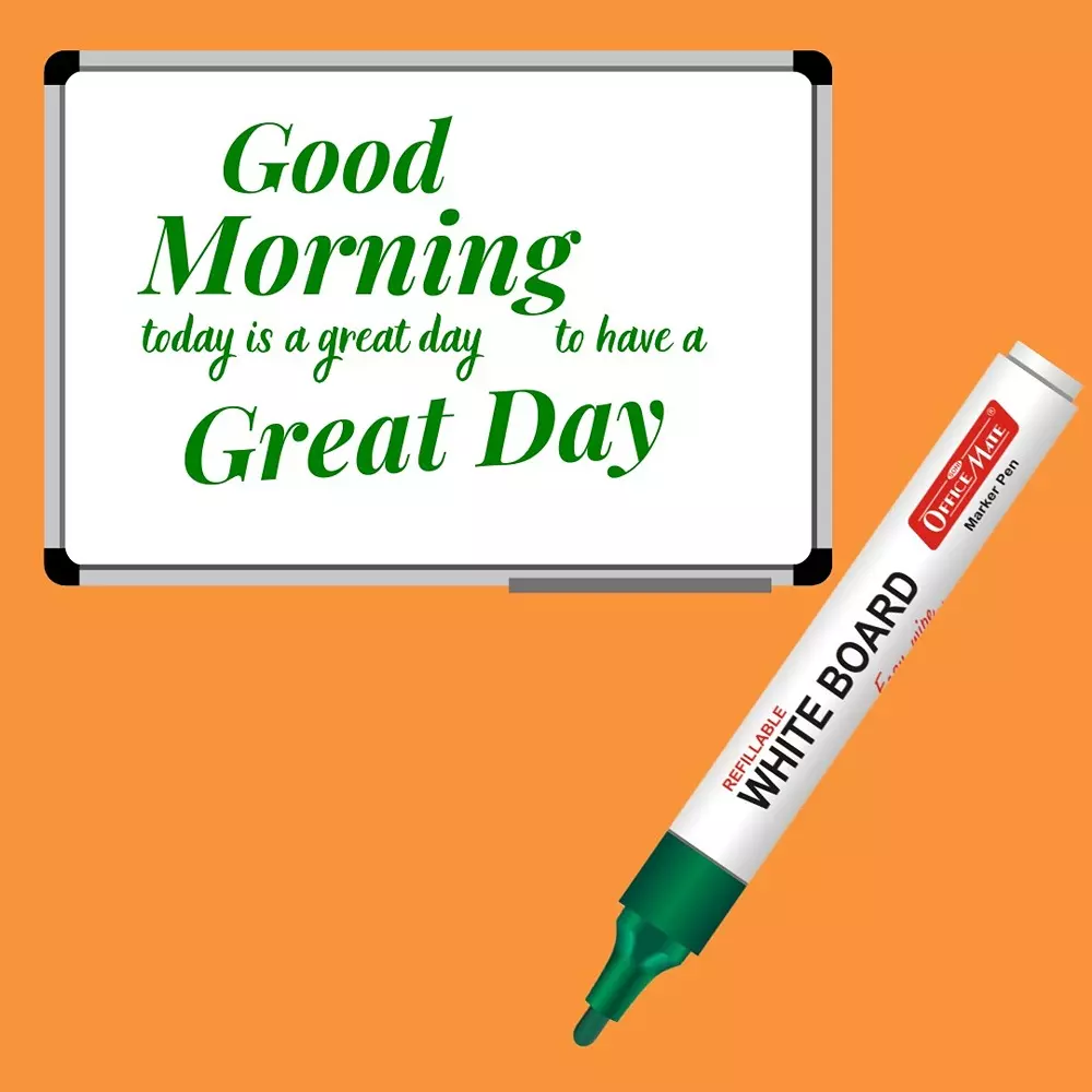 Soni Office Mate Refillable Whiteboard Marker 4.43 mm Bullet Tip Green Color for Schools & Offices (Pack of 10)