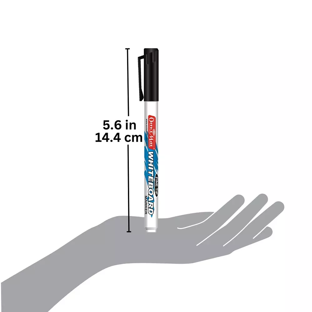 Soni Office Mate Fine Tip Whiteboard Marker 2.5 mm Bullet Tip Black Color for Schools & Offices (Pack of 10)
