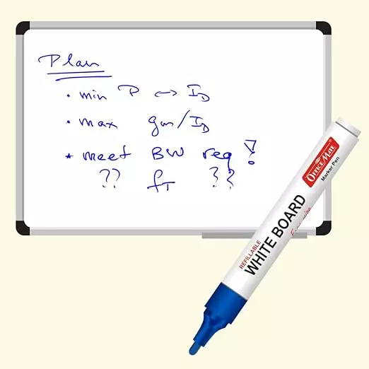 Soni Office Mate Blue White Board Marker Duster Ink Kit with 500 ml Ink + Marker + Duster + 50 ml Cleaner + 5 Nibs for School, Office and Home