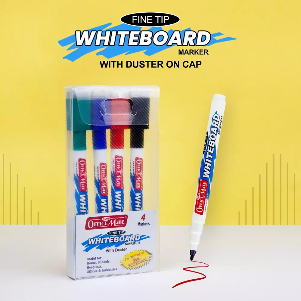 soni-office-mate-25-mm-fine-tip-whiteboard-marker-with-duster-cap-for-office-school-home-multicolor-pack-of-4