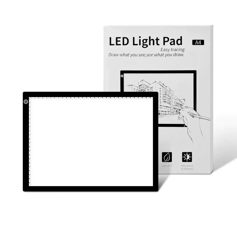 amicivision LED Drawing Board Ultra-Thin Portable A4 Size USB Powered with Adjustable Brightness Light Pad, LED-THIN