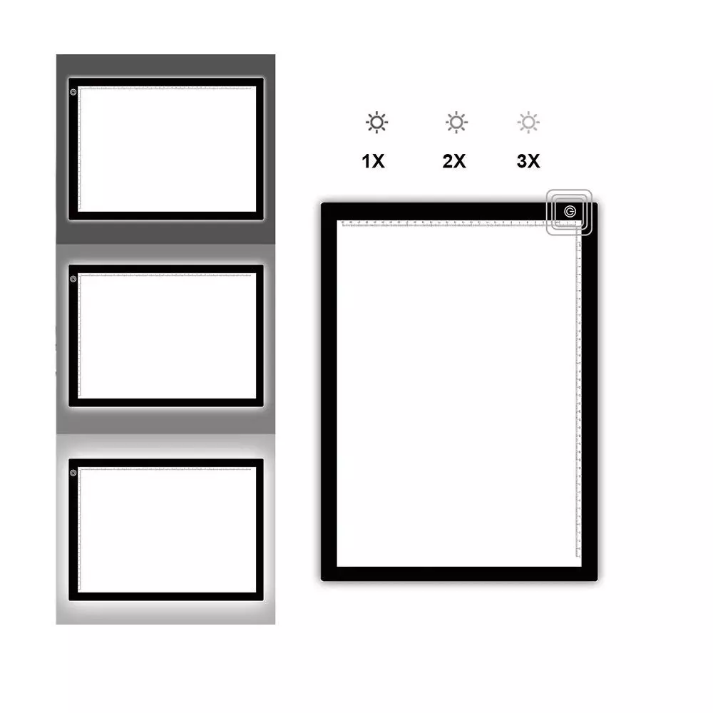 amicivision LED Drawing Board Ultra-Thin Portable A4 Size USB Powered with Adjustable Brightness Light Pad, LED-THIN
