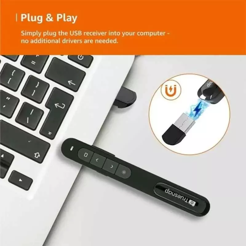 Truesnap USB Receiver Laser Pointer AAA Battery Black 228 ft (6949 cm) Wireless Range, TS-LP-01