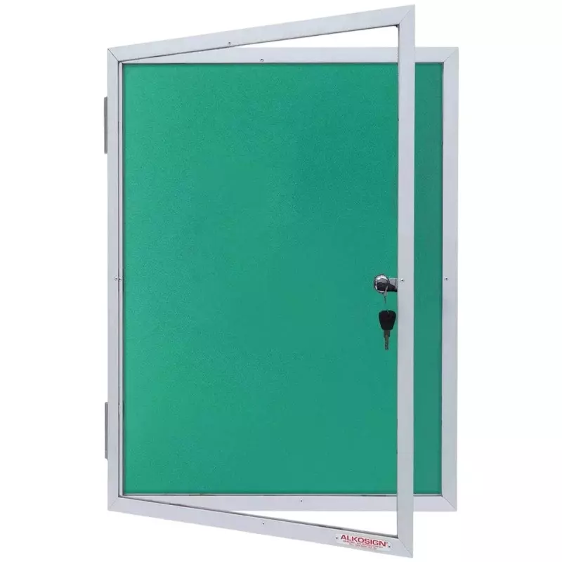 ALKOSIGN Green Color Covered Notice Board Size 450x600 mm for Offices, Schools, Colleges, Institutions
