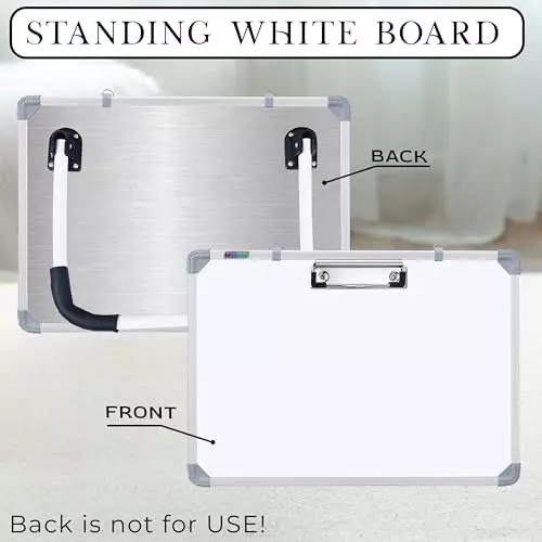 EDUWAY Magnetic Dry Erase Whiteboard with Stand Melamine & Aluminium White 30x45 cm (‎1x1.5 Feet.)