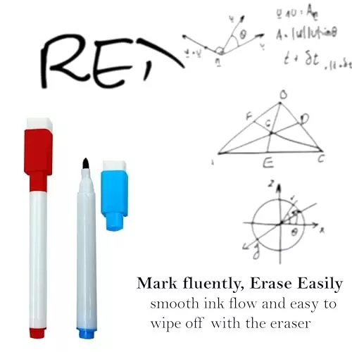 EDUWAY Dry Erase Whiteboard Marker with Eraser Cap Assorted Black Ink Color