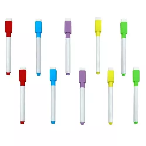 EDUWAY Dry Erase Whiteboard Marker with Eraser Cap Assorted Black Ink Color