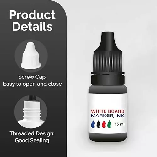 EDUWAY White Board Marker Ink ‎Black 15 ml Office & School Stationery, Whiteboard Use (Pack of 2)