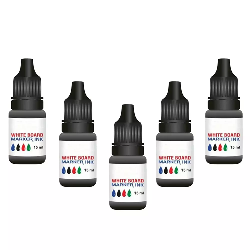 EDUWAY White Board Marker Ink ‎Black 15 ml Office & School Stationery, Whiteboard Use (Pack of 5)