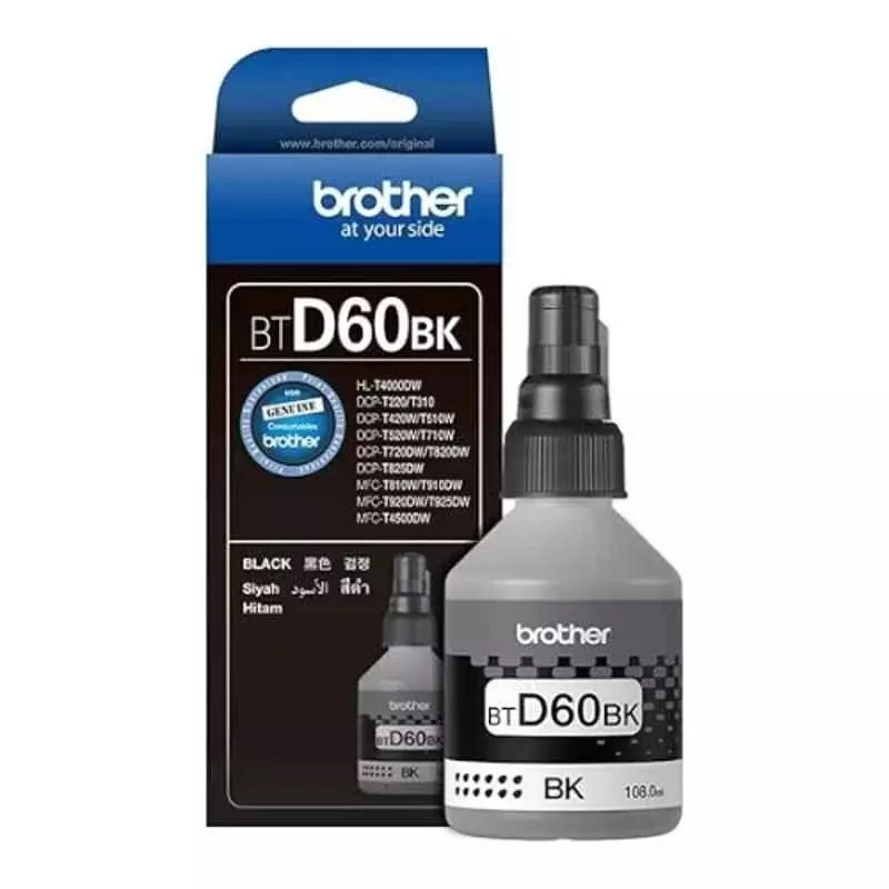 Brother Black Ink Bottle 108 ml, BT D60BK