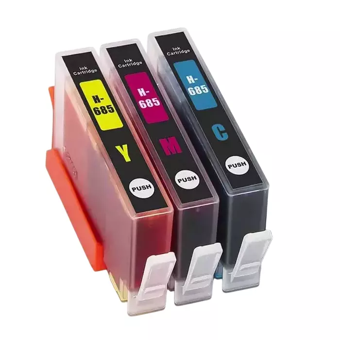 Dubam 685 XL Ink Cartridge for HP DeskIet Ink Advantage 3525, 4615, 4625, 5525, 6525 e-All in One Printer (Cyan, Yellow and Magenta)