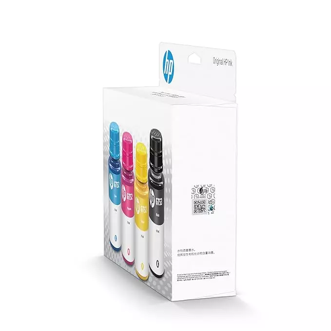 HP Ink Bottle Black & Color (GT53 Black & GT52 C/M/Y) Combo Set of 4