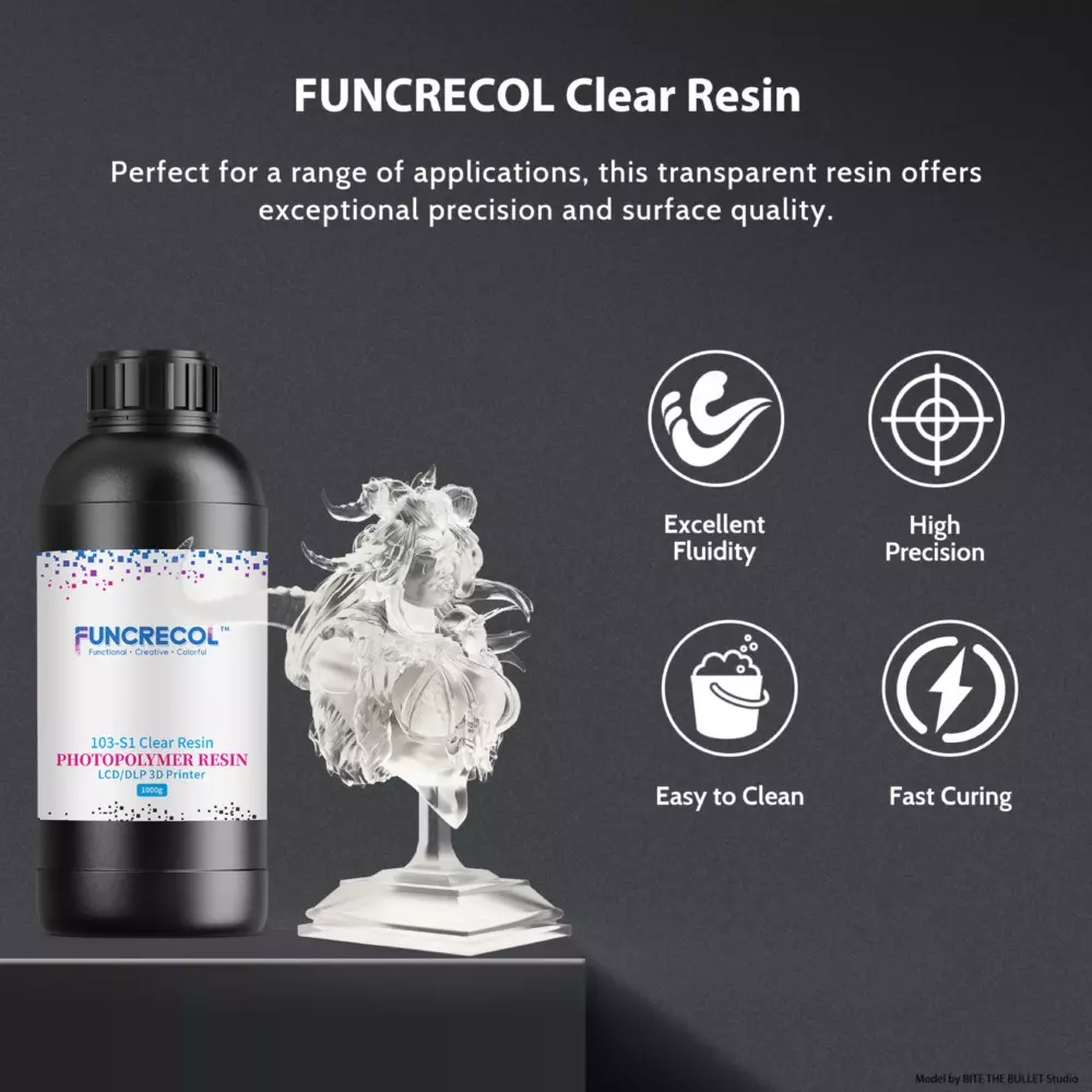 FUNCRECOL 3D Printer Resin Photopolymer Clear 79-86D