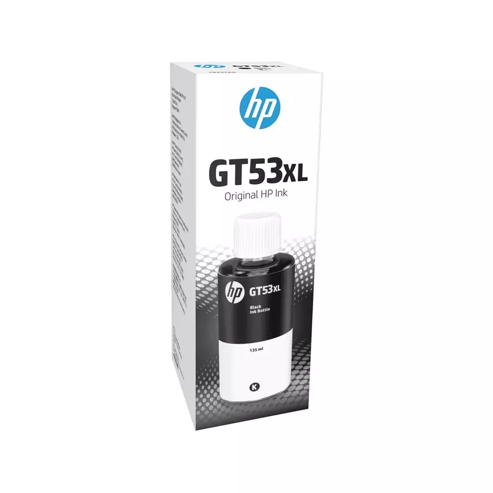 HP GT53XL 135-ml Black Original Ink Bottle Pigment-Based HP Thermal Inkjet Print Technology, 1VV21AA