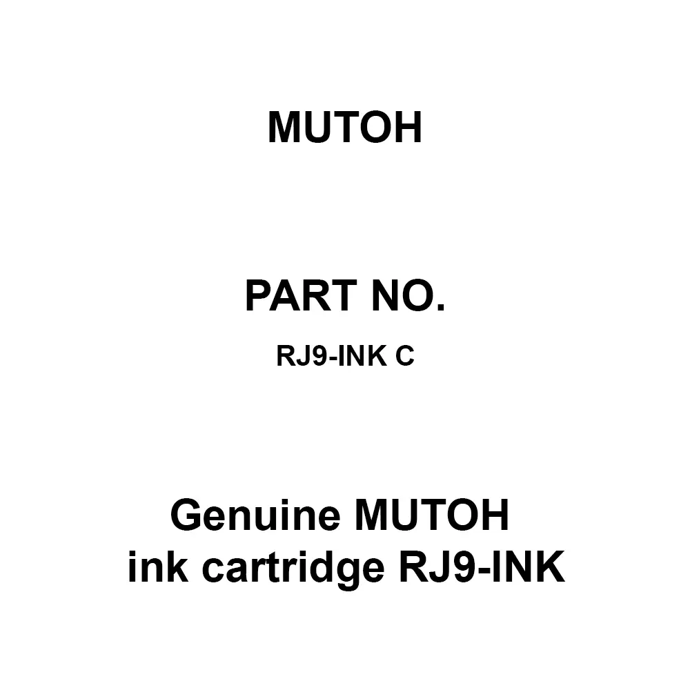 MUTOH Genuine Ink Cartridge RJ9-INK Cyan for RJ-901C/RJ-900C/RJ-901X/RJ-900X, RJ9-INK C