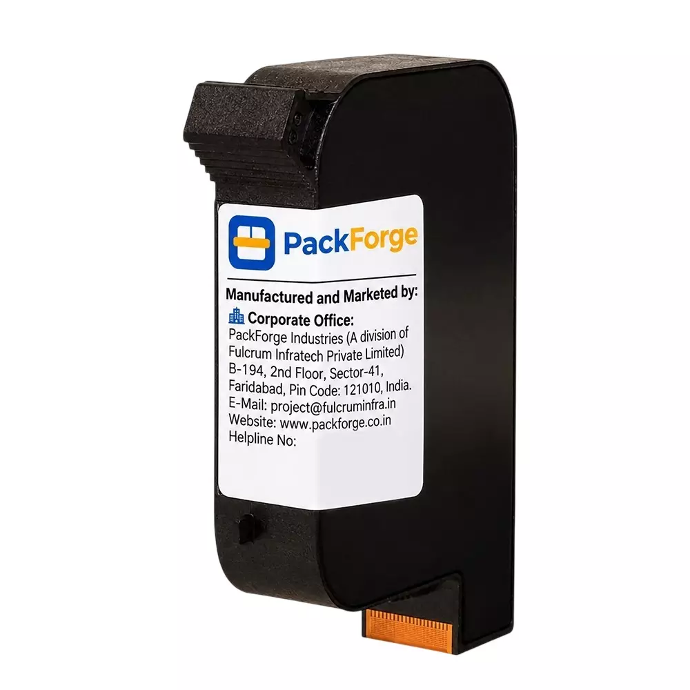 PackForge Solvent Ink Cartridge Black Compatible with HP W3T10B 12.7mm, PF-CTG-2590-BK