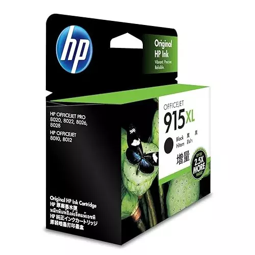 HP 915XL Ink Cartridge Black Color Compatible With HP OfficeJet Pro 8020 AiO, 3YM22AA