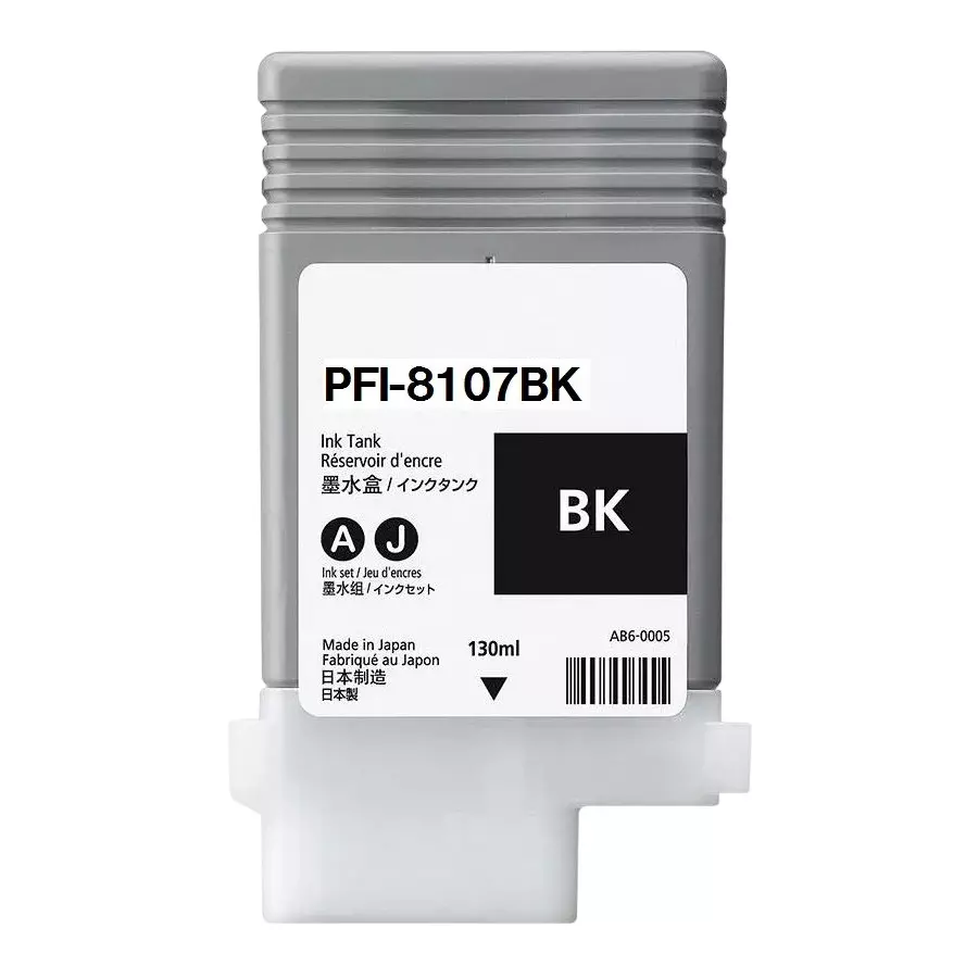 RT PFI-8107 Ink Cartridge Black 130 ml Volume for iPF671, iPF671M, iPF771, iPF771M, iPF681, iPF781, Ipf786
