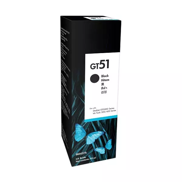RT GT51 Toner Cartridge Black 140 ml 6000 Page Yield for DeskJet GT 5810/GT 5811/GT 5820/GT 5821 & Ink Tank 115/116/310/315/319/410/415/416/419/457 Printer (Pack of 2 Pcs)
