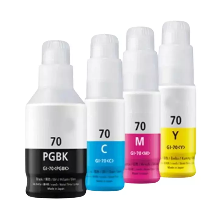 RT Premium GI-70 Ink Bottle Set 70 ml (C/Y/M) & 120 ml (Black) Volume for Canon Pixma Ink Efficient Printers