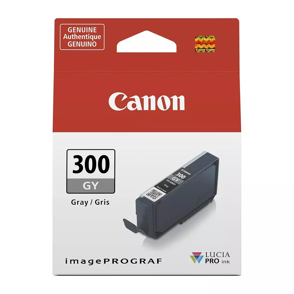 Canon Ink Cartridge Gray Ink Color 14.4 ml Bottle for PRO-300 Models, PFI-300 GY