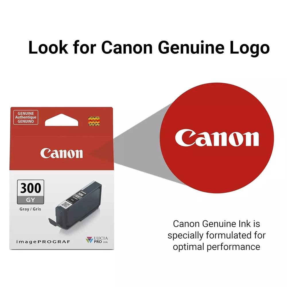 Canon Ink Cartridge Gray Ink Color 14.4 ml Bottle for PRO-300 Models, PFI-300 GY