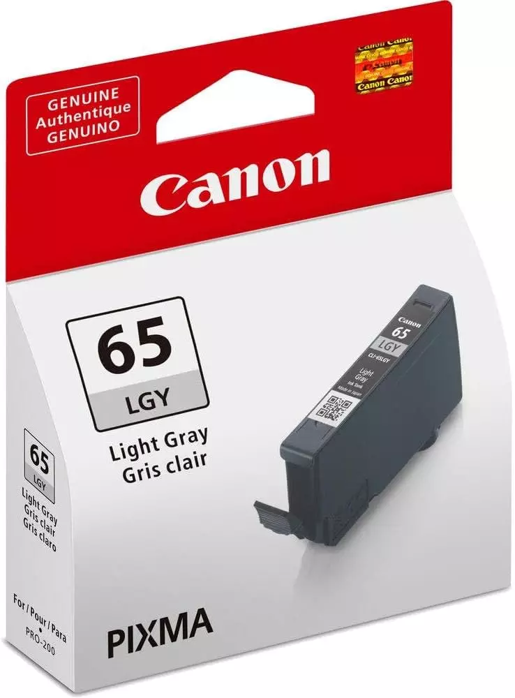 Canon Ink Cartridge Light Gray Ink Color 12.6 ml Bottle for PRO-200 Models, CLI-65 LGY