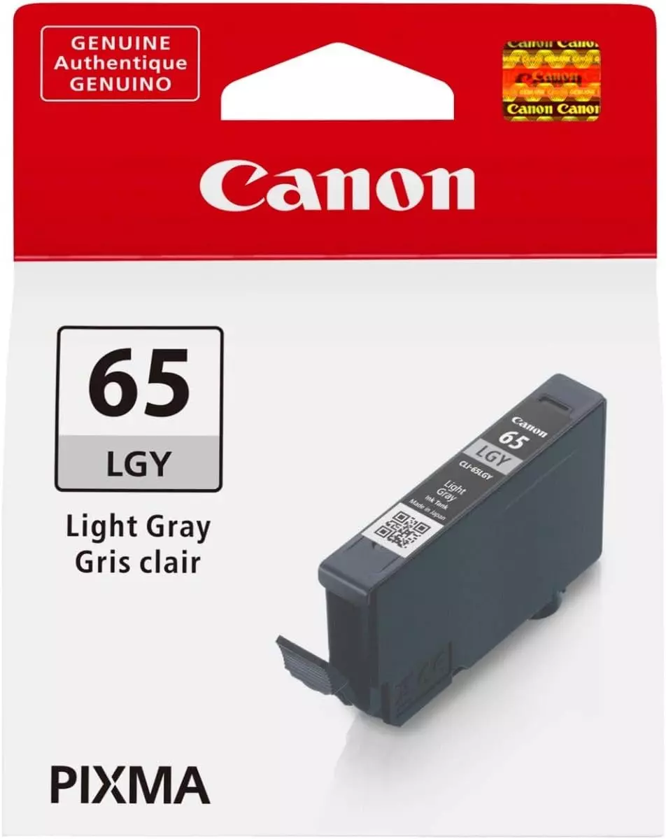 Canon Ink Cartridge Light Gray Ink Color 12.6 ml Bottle for PRO-200 Models, CLI-65 LGY