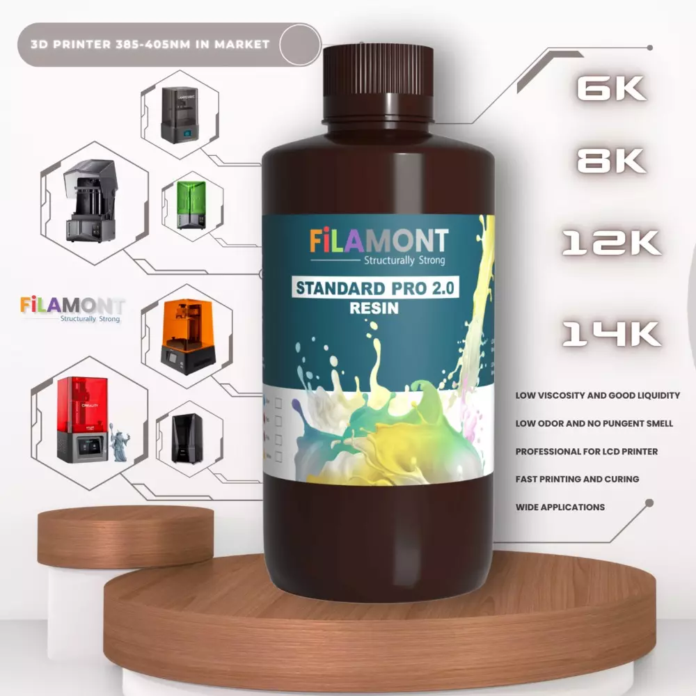 FiLAMONT Standard Pro 3D Printer Resin Grey 68 MPa