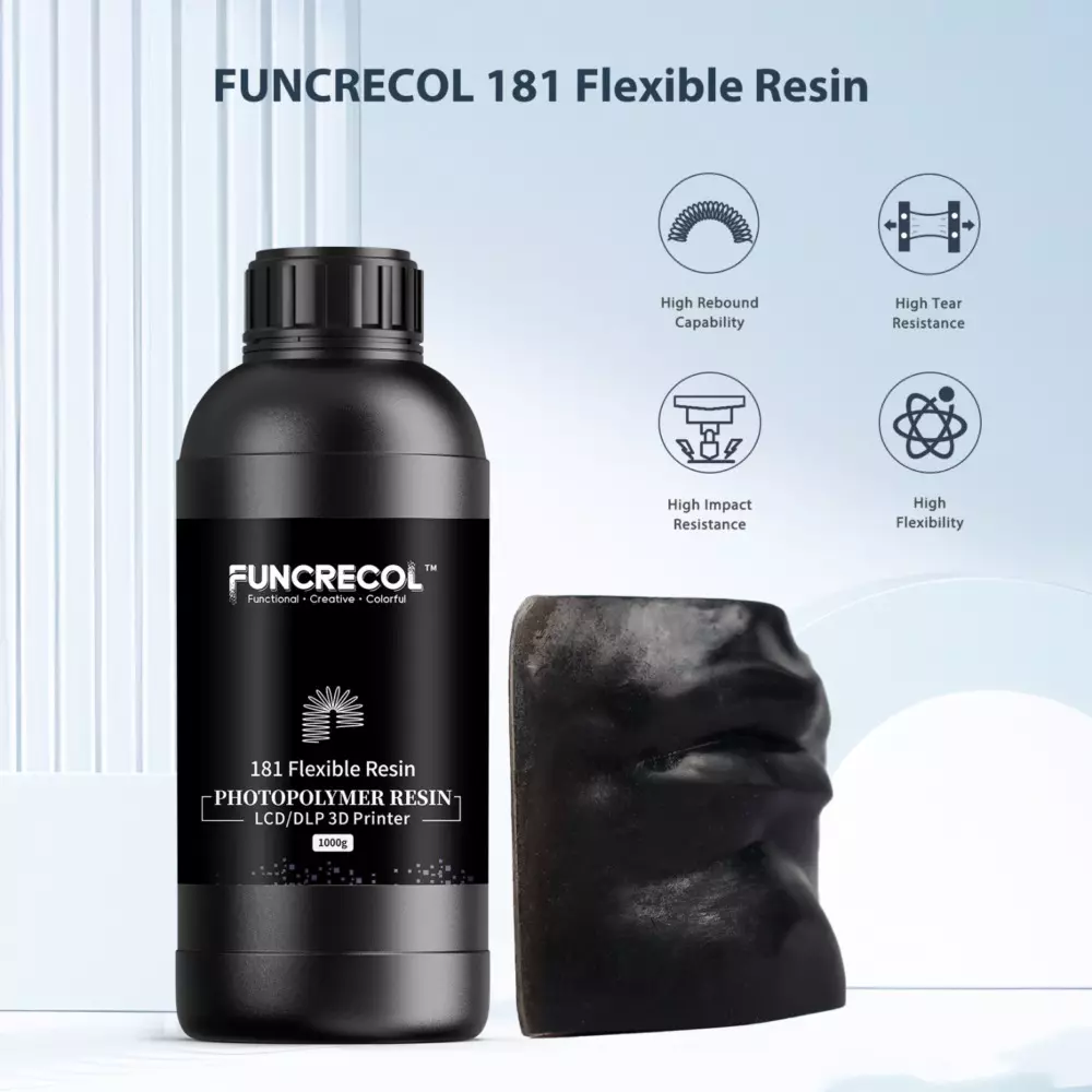 FUNCRECOL 3D Printer Resin Photopolymer Black 90-95A