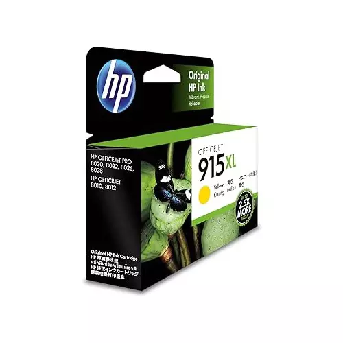 HP 915XL Ink Cartridge Yellow Color Compatible With HP OfficeJet Pro 8020 AiO, 3YM21AA
