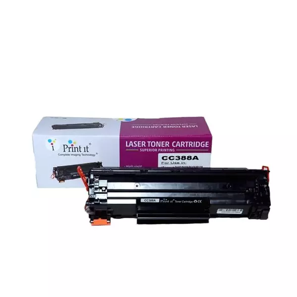 Print it LaserJet Ink Toner Cartridge Plastic Black Ink Color for HP LaserJet P1007, P1008, LaserJet Pro P1106, P1108, M1136 MFP, M1213nf MFP, M1216nfh MFP, HotSpot M1218nfs MFP, M126nw MFP, M128fn MFP, M128fw MFP, CC388A