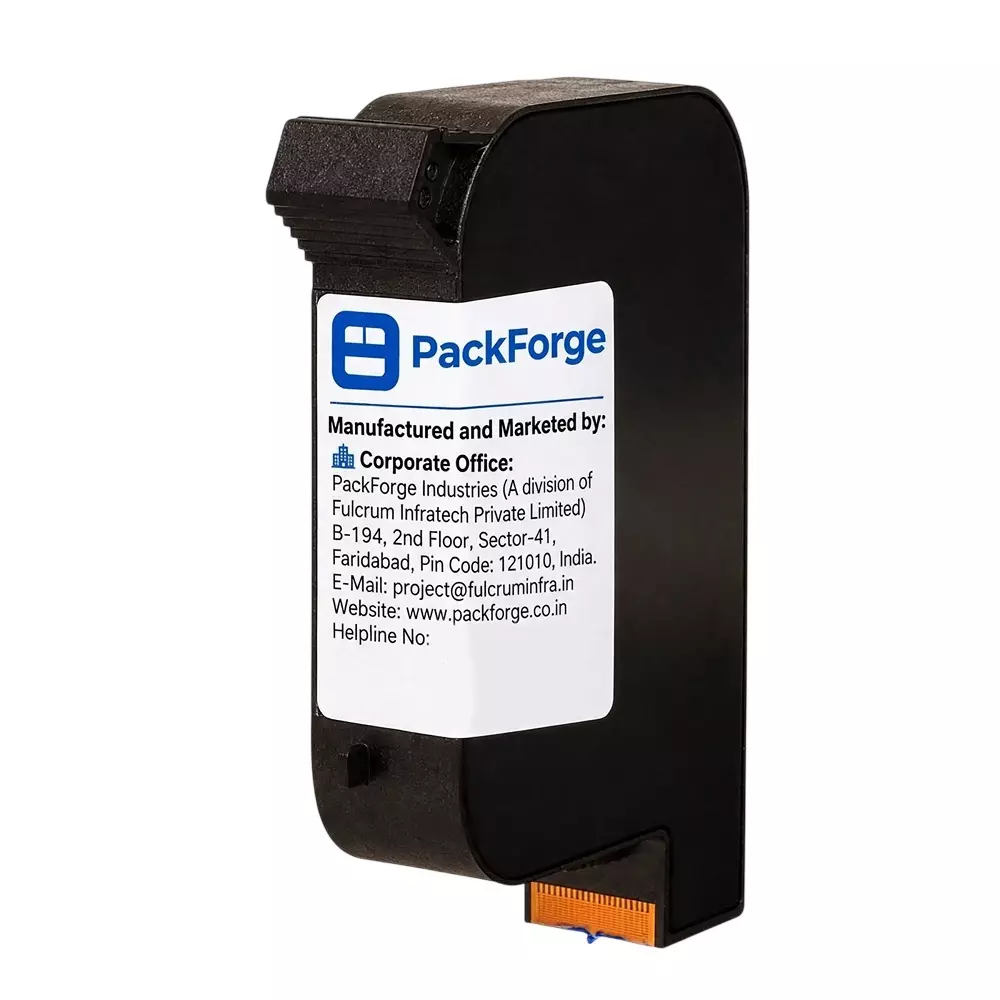 PackForge Solvent Ink Cartridge 12.7 mm (Height) Print Capacity Blue 47 ml Volume Compatible Thermal Inkjet Printer, PF-CTG-127-BL