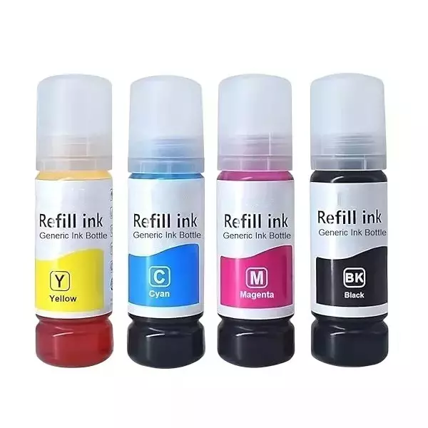 GENERIC 001 Ink Bottle Set Black, Cyan, Magenta, Yellow 70 ml Each (Set of 4) x (pack of 5)