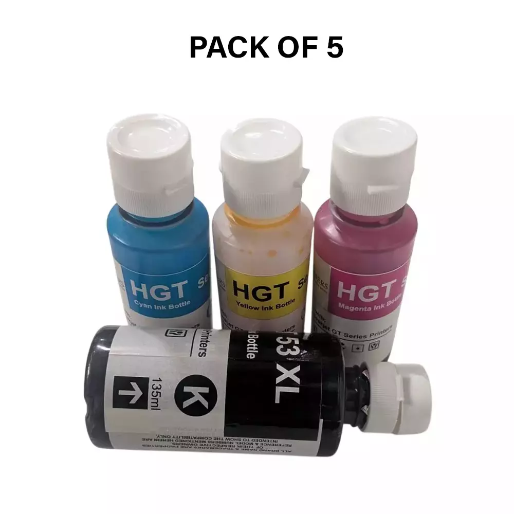GENERIC Ink Bottle Set Black, Cyan, Magenta, Yellow 70 ml Each (Set of 4) x (Pack of 5)